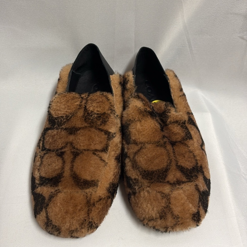 Coach Holly Shearling & Leather Signature Loafer Slipper Brown/Black Size 9 NWOB - Picture 6 of 8